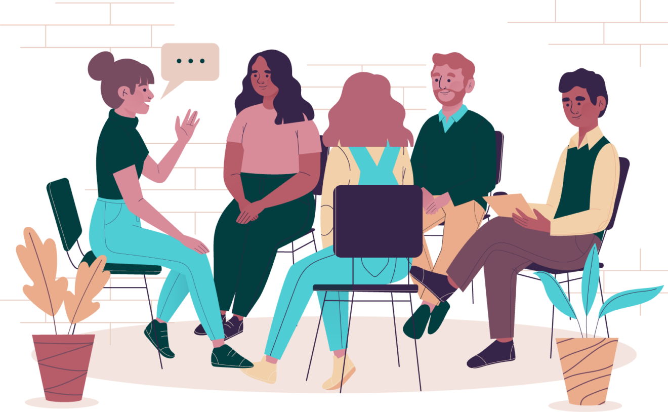 Coaching consultation group illustration