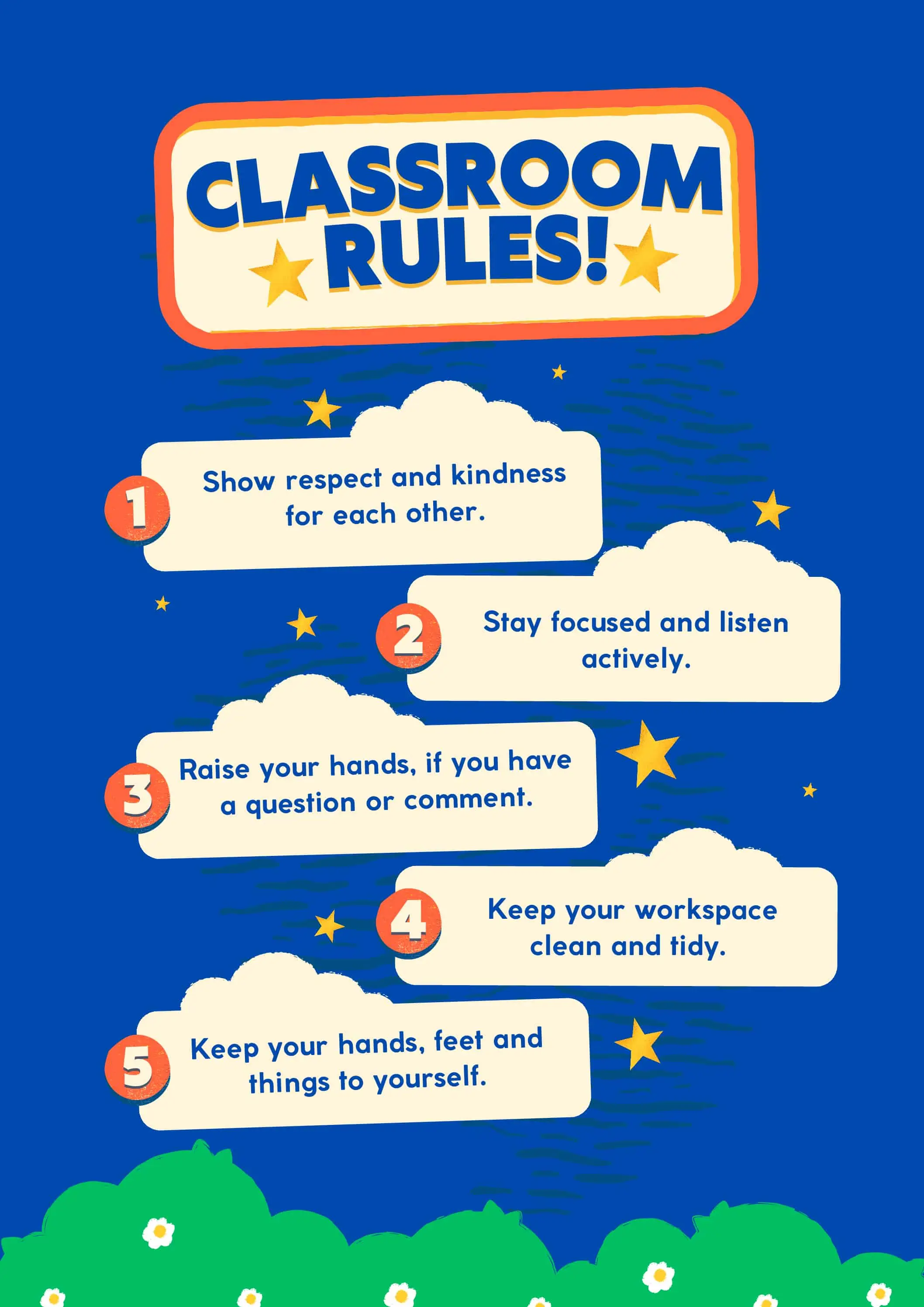 16Pcs Classroom Rules Educational Posters Nursery Good
